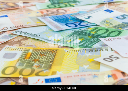 Seamless background made of euro banknotes - pile of money Stock Photo