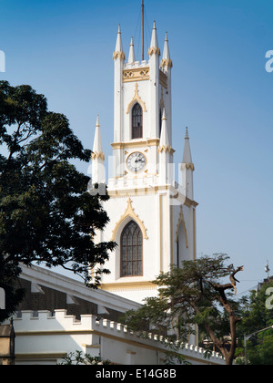 India, Mumbai, Fort District, Veer Nariman Road, St Thomas Cathedral Church clock tower Stock Photo