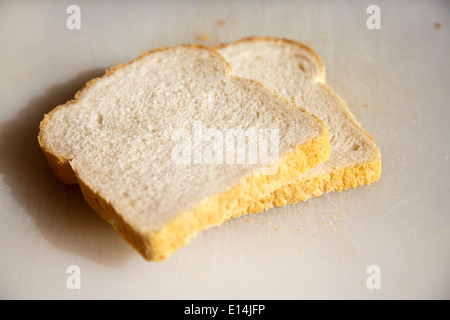 Two White Bread Slices Stock Photo