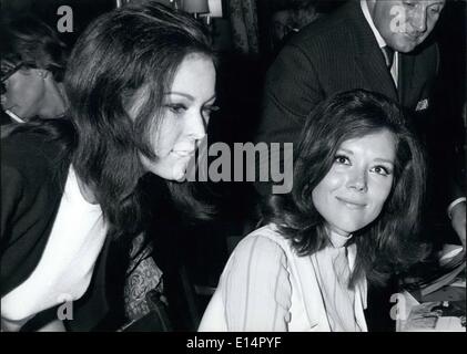 Apr. 18, 2012 - ''Emma Peel'' - Meeting In Dusseldorf! The German ''Emma Peel'' Friedel Frank (left) and Diana Rigg, the real ''Emma Peel'' from London. Stock Photo