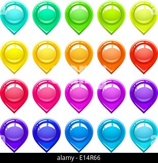 Abstract pointers location for the map. There are different colors in the set. Vector illustration eps10 Stock Vector