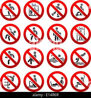 Set ban icons Prohibited signs Nature symbols Stock Vector Image & Art ...