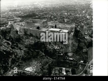 Apr. 18, 2012 - Parthenon on Acropolis in Athens. Stock Photo