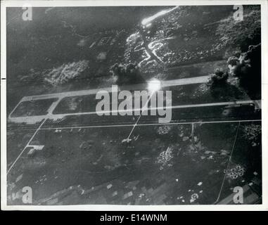 Apr. 18, 2012 - Secondary Explosion: A secondary explosion is visible in this strike photo taken during a strike on North Vietnam's Phu Yen Airfield, 18 miles northwest of Hanoi on December 20, 1967.Official U.S. Air forces photo released by the department of defse, Washington, c., Jan-8,1968. Previously released by the U.S. Military assistance command, Vietnam. Stock Photo