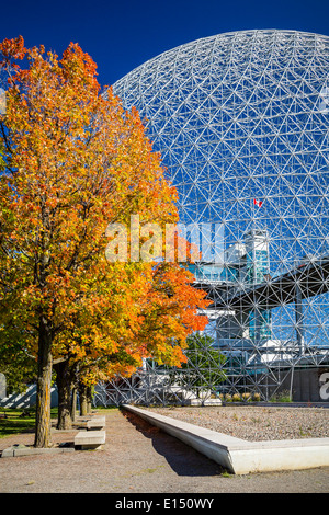 The Biosphere structure on the island of Saint Helene in Jean Drapeau Park in Montreal, Quebec, Canada. Stock Photo