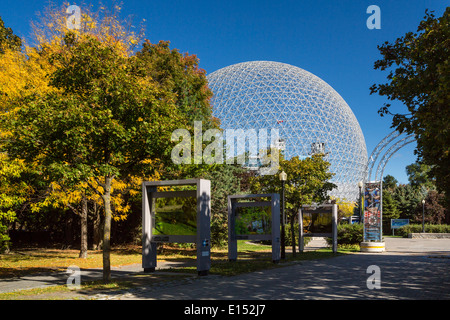 The Biosphere structure on the island of Saint Helene in Jean Drapeau Park in Montreal, Quebec, Canada. Stock Photo