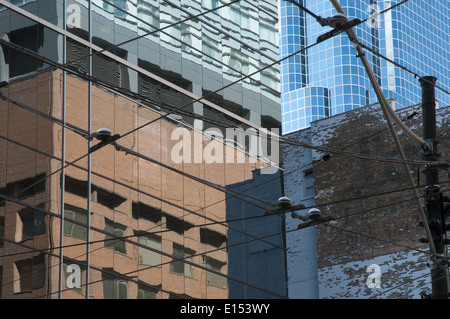 Almost abstract close detail of Toronto downtown buildings and infrastructure Stock Photo
