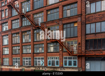 Old Warehouse with fire escape Stock Photo