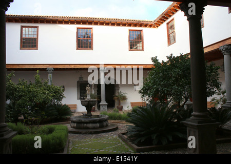 Patio of  the 18th century colonial Casa Salazar in the old city center of La Laguna, the former capital of Tenerife, Spain Stock Photo