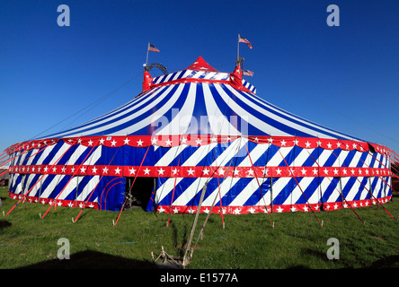 Uncle Sam's American Circus, UK travelling traveling circus shows, Big Top tent, Norfolk, England Stock Photo