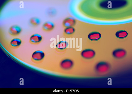 Water droplets on CD Stock Photo