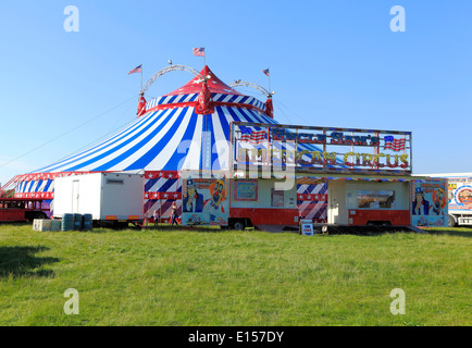 Uncle Sam's American Circus, UK travelling circus shows, Big Top tent, Norfolk, England Stock Photo