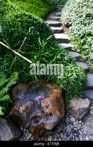 Stone walkway in Japanese garden Stock Photo