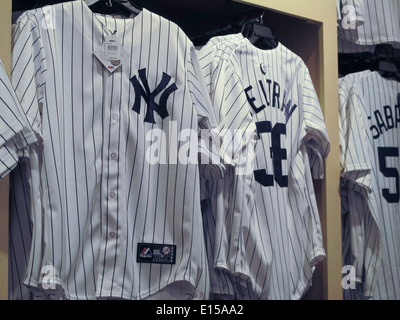 Branded Clothing Display, Team Yankees Store Interior, NYC Stock