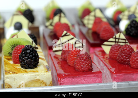 A Mini cake delicious and beautiful on plate. Stock Photo