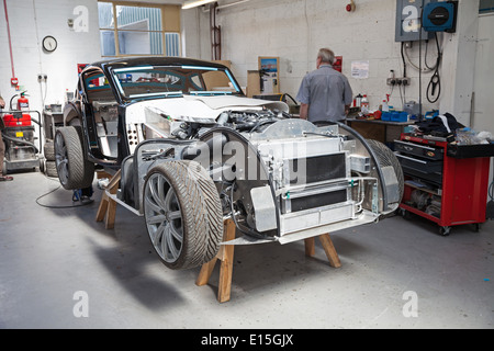 An aluminium chassis of a car at the Morgan Motors Car factory Stock Photo