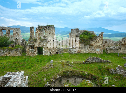 The ruins of Spis Castle or Spissky hrad in eastern Slovakia. Summer view. Built in the 12th century. Stock Photo
