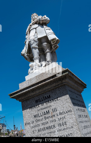 Statue of Prince William of Orange who became King William 3rd. He landed in Brixham in 1688. Stock Photo