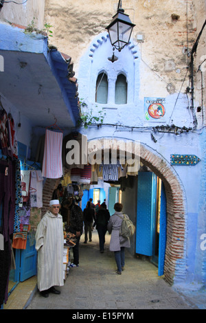 A local souk in Chefchaouen, Morocco Stock Photo