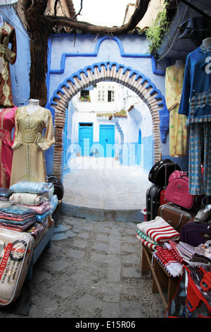 A local souk in Chefchaouen, Morocco Stock Photo