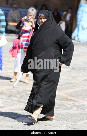 Old women wearing traditional dress in Chefchaouen Morocco Stock Photo