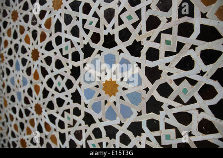 Ornate Islamic design in a mosque in Marrakesh, Morocco Stock Photo