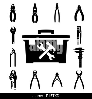 Set icons of tools Stock Photo