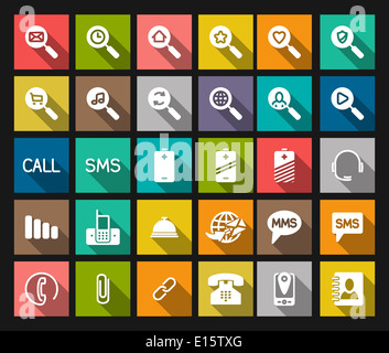 Set phone icon Stock Photo