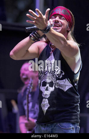 Madison, Wisconsin, USA. 23rd May, 2014. Vocalist BRET MICHAELS performs with his band at Brat Fest in Madison, Wisconsin Credit:  Daniel DeSlover/ZUMAPRESS.com/Alamy Live News Stock Photo