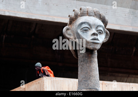 statue outside Grand Marche undercover market, Ouagadougou, Burkina Faso Stock Photo