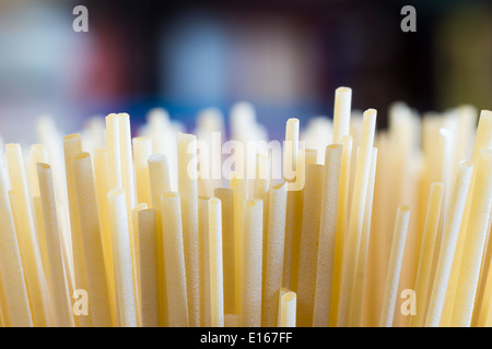 Bunch of uncooked Linguine Stock Photo