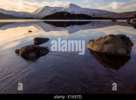 Lochan na h-Achlaise & Black Mount, Scottish Highlands Stock Photo