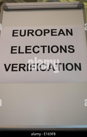 Belfast,UK 23rd may 2014 European Election Verification stand Credit:  Bonzo/Alamy Live News Stock Photo