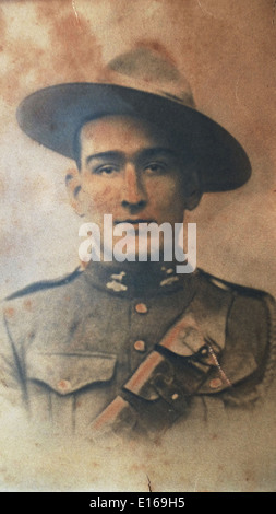 Portrait of WW1 Canadian soldier John Thomas Entwistle who served in France 1916  KATHY DEWITT Stock Photo