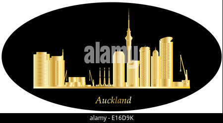 auckland new zealand skyline black and white Stock Photo