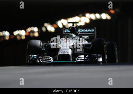 Monte Carlo, Monaco. 24th May, 2014. NICO ROSBERG of Germany and Mercedes AMG Petronas F1 Team drives during the third free practice session of the Formula 1 Monaco Grand Prix 2014 in Monte Carlo, Monaco. Credit:  James Gasperotti/ZUMAPRESS.com/Alamy Live News Stock Photo