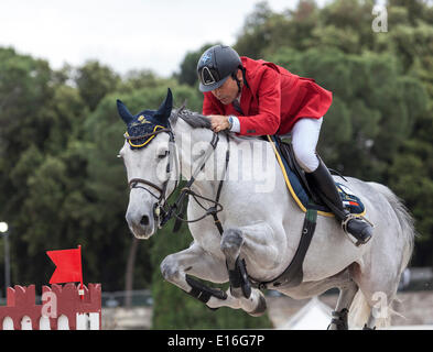 Rome, Italy. 24th May, 2014. Furusiyya FEI Nations Cup Show jumping competition at Piazza di Siena, Piazza di Siena, Rome, Italy. 5/23/14 Credit:  Stephen Bisgrove/Alamy Live News Stock Photo