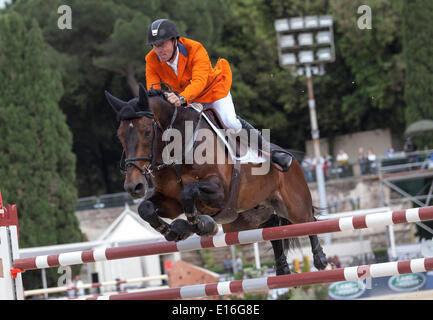 Rome, Italy. 24th May, 2014. Furusiyya FEI Nations Cup Show jumping competition at Piazza di Siena. Jur Vrieling of Holland riding VDL Bubalu, Piazza di Siena, Rome, Italy. 5/23/14 Credit:  Stephen Bisgrove/Alamy Live News Stock Photo