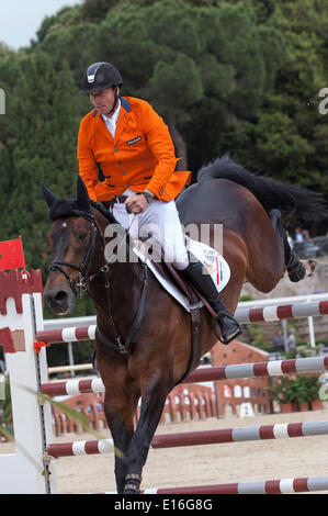 Rome, Italy. 24th May, 2014. Furusiyya FEI Nations Cup Show jumping competition at Piazza di Siena. Jur Vrieling of Holland riding VDL Bubalu, Piazza di Siena, Rome, Italy. 5/23/14 Credit:  Stephen Bisgrove/Alamy Live News Stock Photo