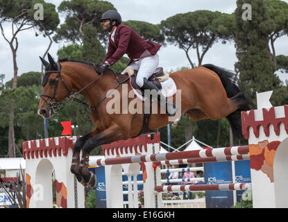 Rome, Italy. 24th May, 2014. Furusiyya FEI Nations Cup Show jumping competition at Piazza di Siena. Muhhamed Al Ramihi riding Castilione L for Qatar, Piazza di Siena, Rome, Italy. 5/23/14 Credit:  Stephen Bisgrove/Alamy Live News Stock Photo