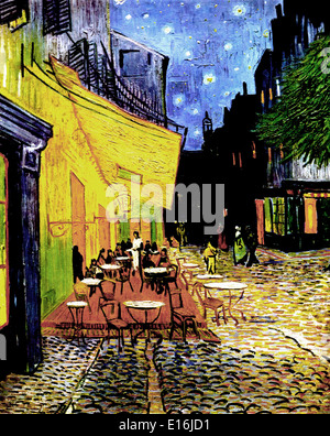 Cafe Terrace on the Place du Forum by Vincent Van Gogh, 1888 Stock Photo