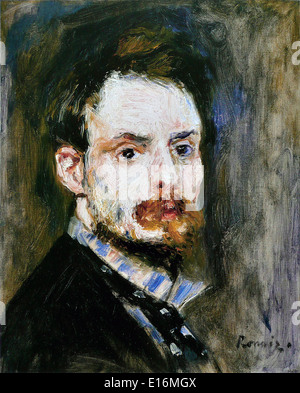 Self-Portrait by Pierre-Auguste Renoir, 1875 Stock Photo