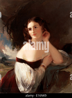 Portrait of Fanny Kemble by Thomas Sully, 1834 Stock Photo