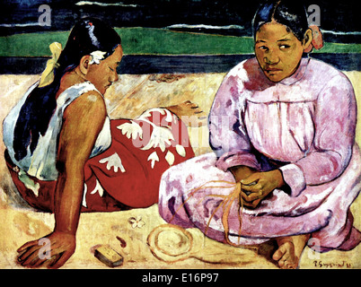 Tahitian Women on the Beach 1891 by Paul Gauguin - Eugène Henri Paul