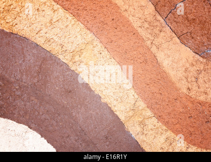 Layer of soil underground multi-colored clay. Stock Photo