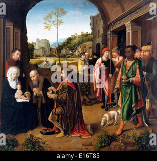 The Adoration of the Magi by Gerard David, 1520 Stock Photo