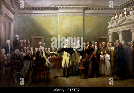 General George Washington Resigning his Commission by John Trumbull Stock Photo