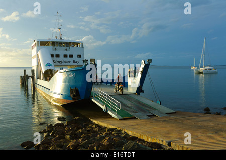 Car ferry, Kingfisher Bay, Fraser Island, Queensland, QLD, Australia Stock Photo