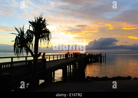 Sunset - Kingfisher Bay Resort Jetty - Fraser Island - Queensland - Australia Stock Photo