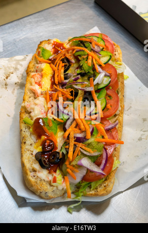 Sydney Australia,subway,train,sandwiches,sandwich shop,sub,seafood,vegetables,veggies,footlong,12 inch,food,open,toppings,AU140311186 Stock Photo